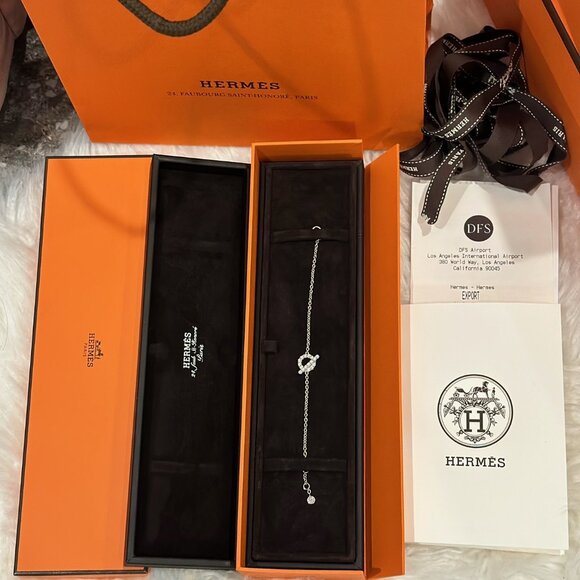 Hermes Finesse Bracelet 18K White Gold Diamonds SH Pre-Loved w/ Receipt - Picture 5 of 8